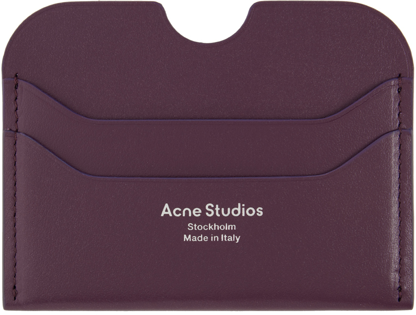 Acne Studios Purple Leather Card Holder