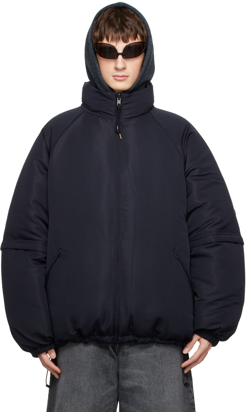 Acne Studios: Navy Reversible Down Jacket | SSENSE