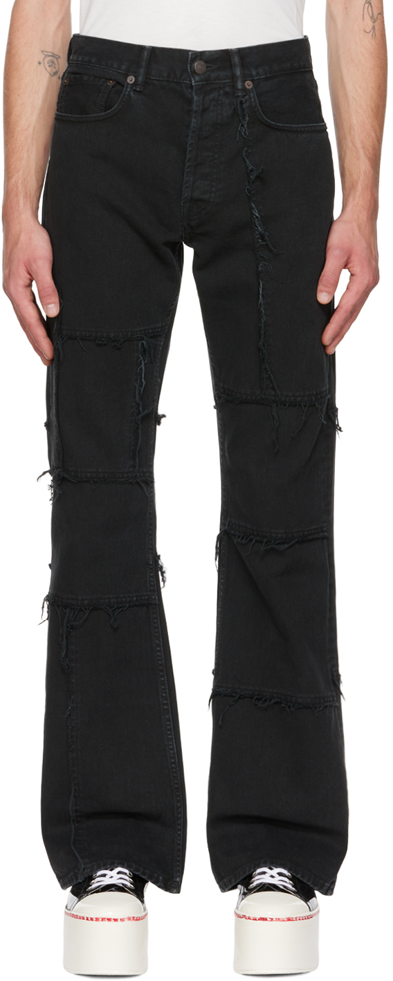 Acne Studios Black Distressed Jeans In 900 Black