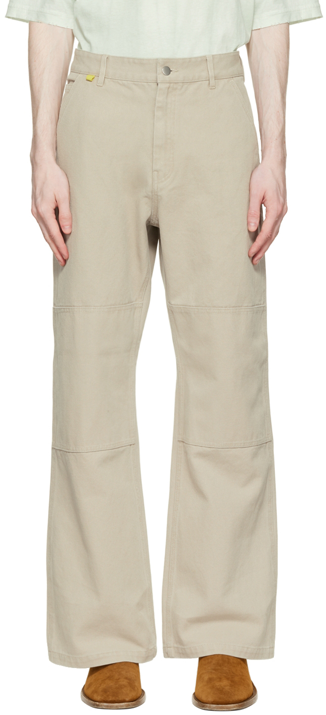 Mid-rise cotton cargo pants in beige - Acne Studios