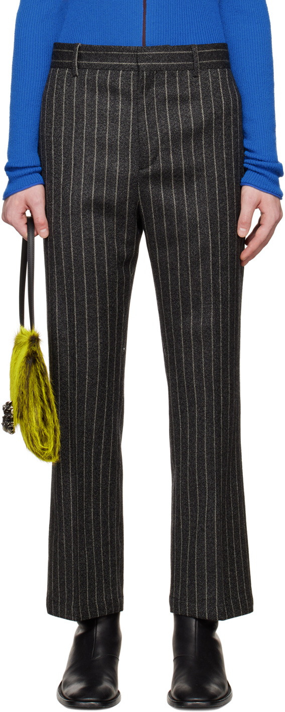 Acne Studios Pinstripe Tailored Trousers In Dark Grey