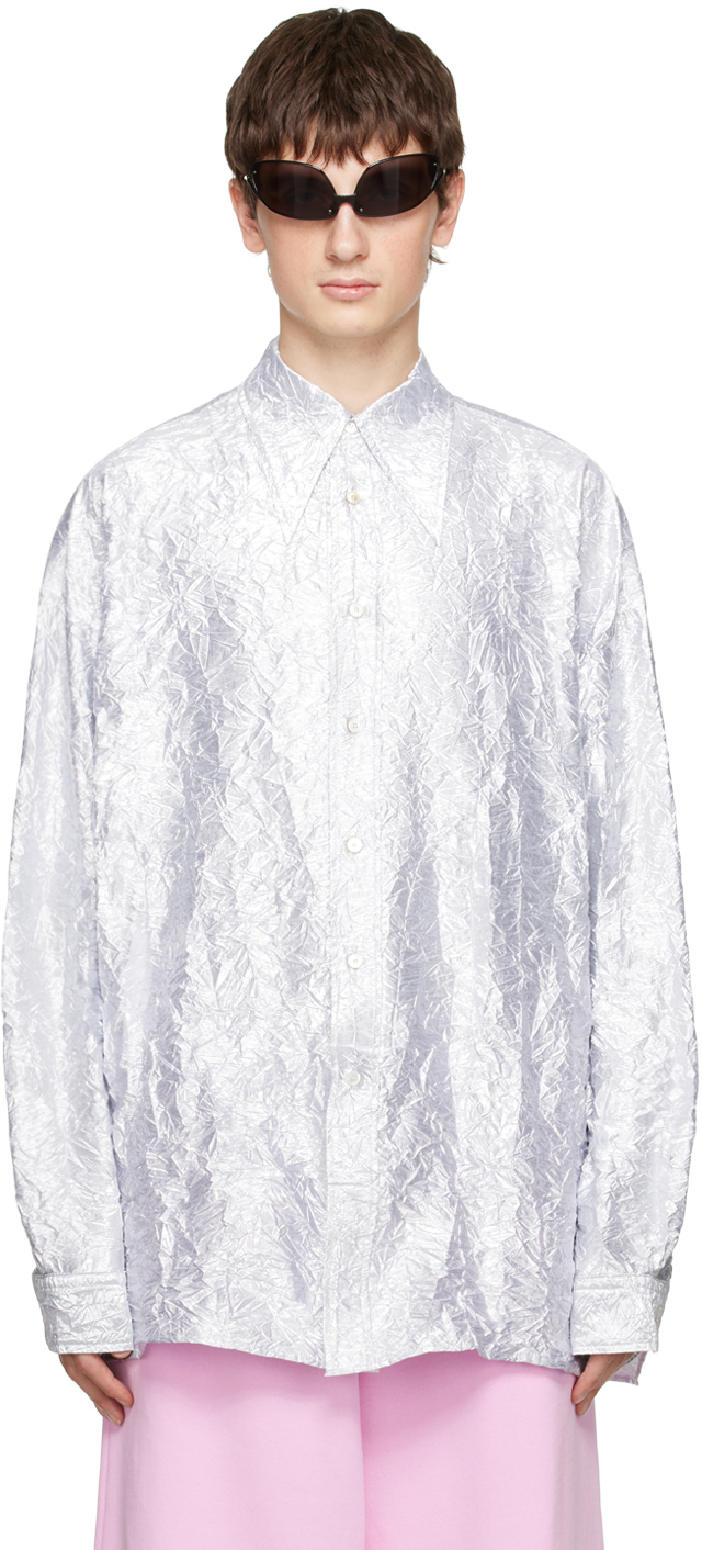 Acne Studios Silver Crinkled Shirt