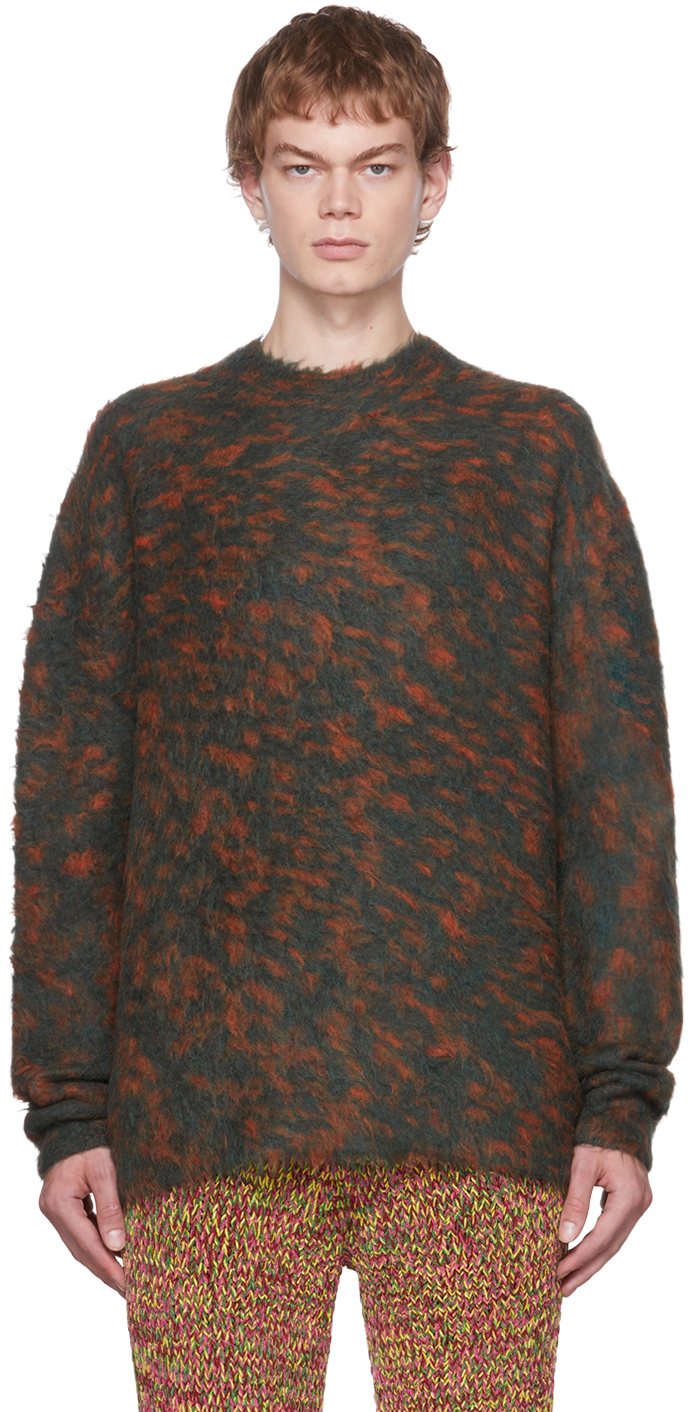 Acne Studios: Green & Orange Acrylic Sweater | SSENSE Canada