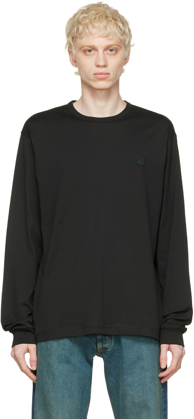 Acne Studios Black Cotton Long Sleeve T-Shirt