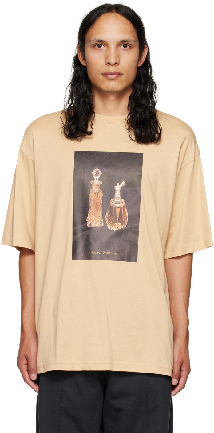Acne Studios Beige Digital Perfume Print T-Shirt