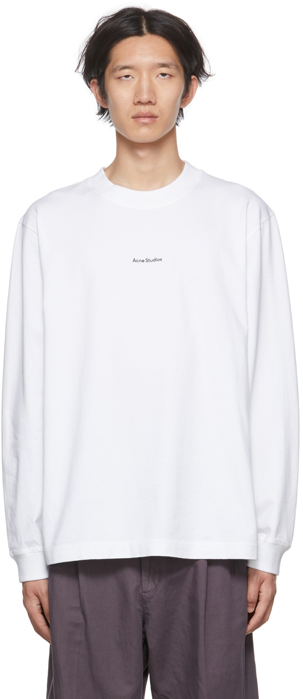 Acne Studios White Organic Cotton Long Sleeve T-Shirt