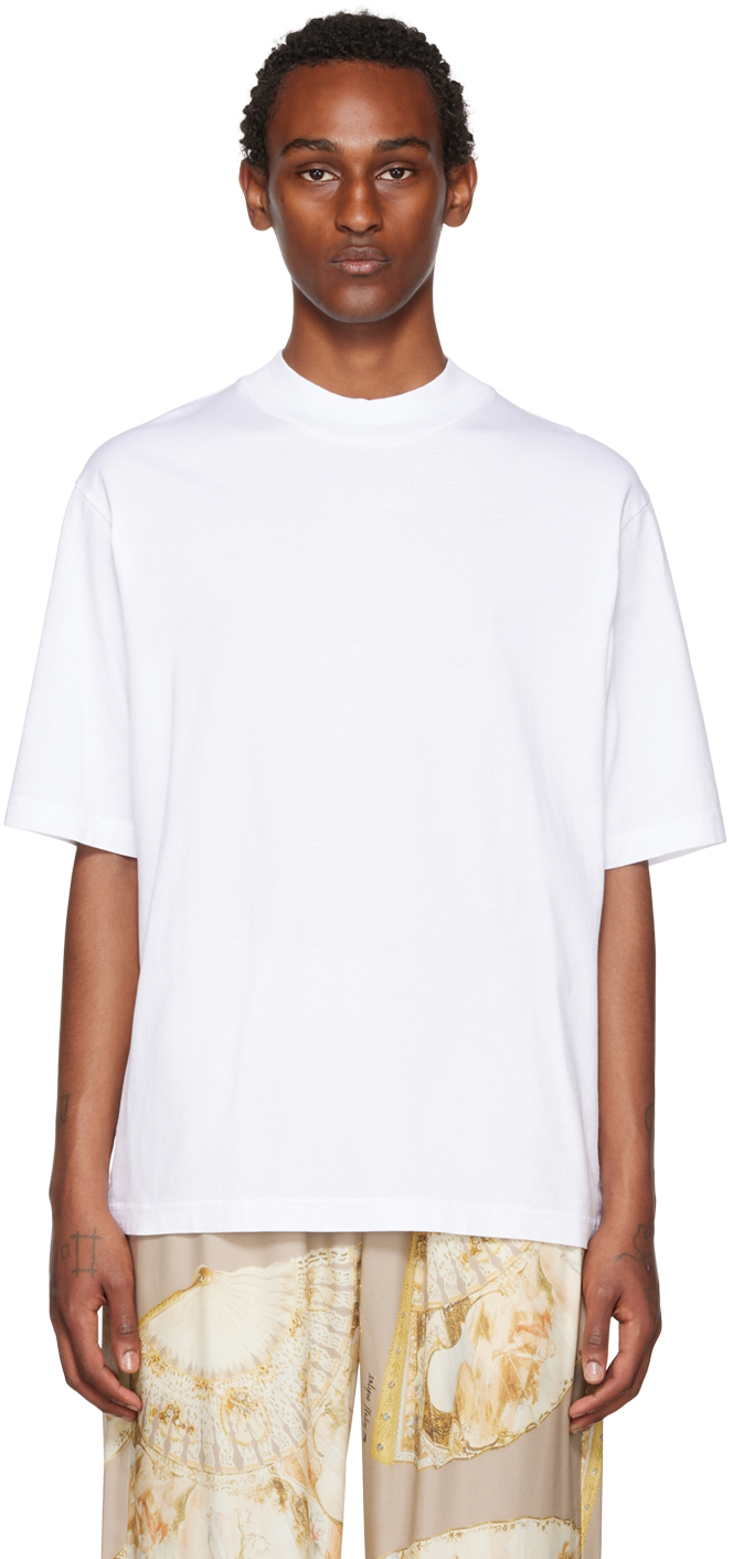 White Mock Neck T-Shirt