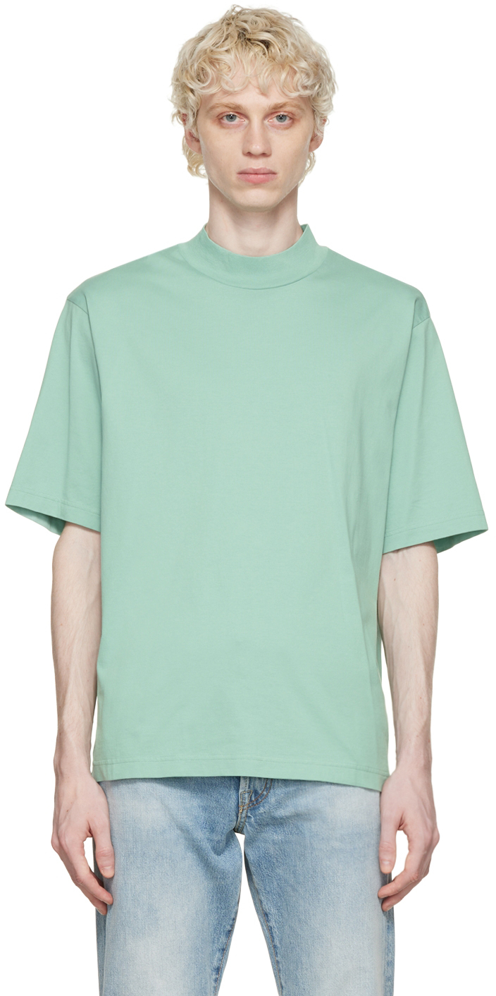 Green Mock Neck T-Shirt by Acne Studios on Sale