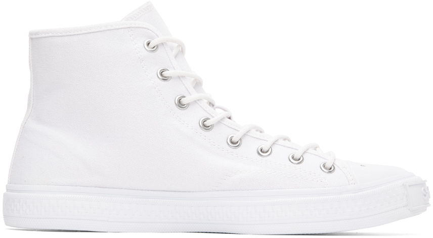 Acne Studios White Ballow High Trainers In 183 Optic White
