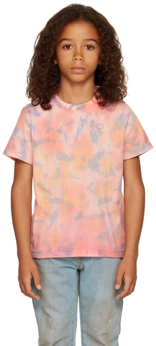 Shop Acne Studios Kids Orange Tie-dye T-shirt In Ac8 Peach Orange