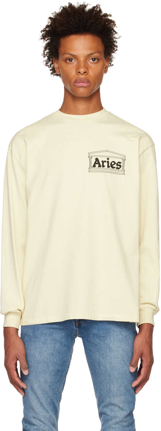 Aries Off-White Temple Long Sleeve T-Shirt