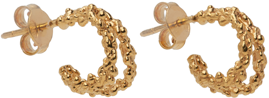 Alighieri Gold 'The Miniature Crumbling Rock' Hoop Earrings