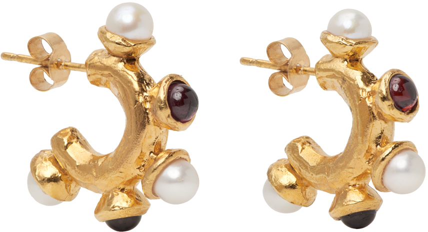 Alighieri Gold 'The Nocturnal Desire Pearl & Garnet' Earrings
