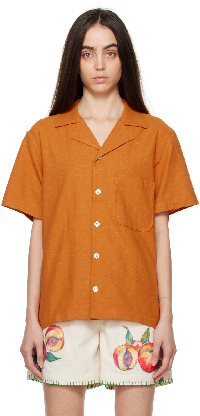 Stockholm (Surfboard) Club SSENSE Exclusive Orange Pleated Shirt