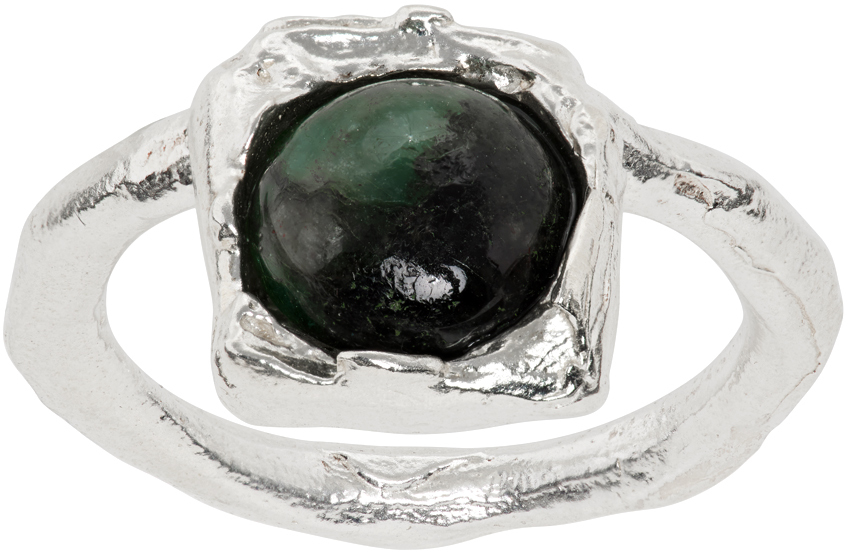Silver Emerald 'The Eye Of The Storm' Ring