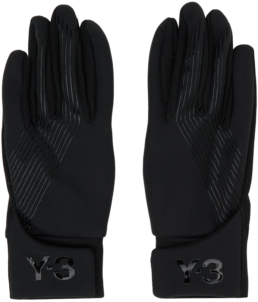 Black Utility Gloves by Y-3 on Sale