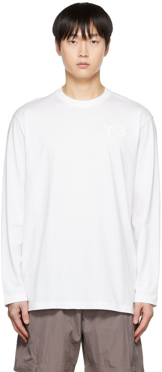 Y-3 White Classic Long Sleeve T-Shirt