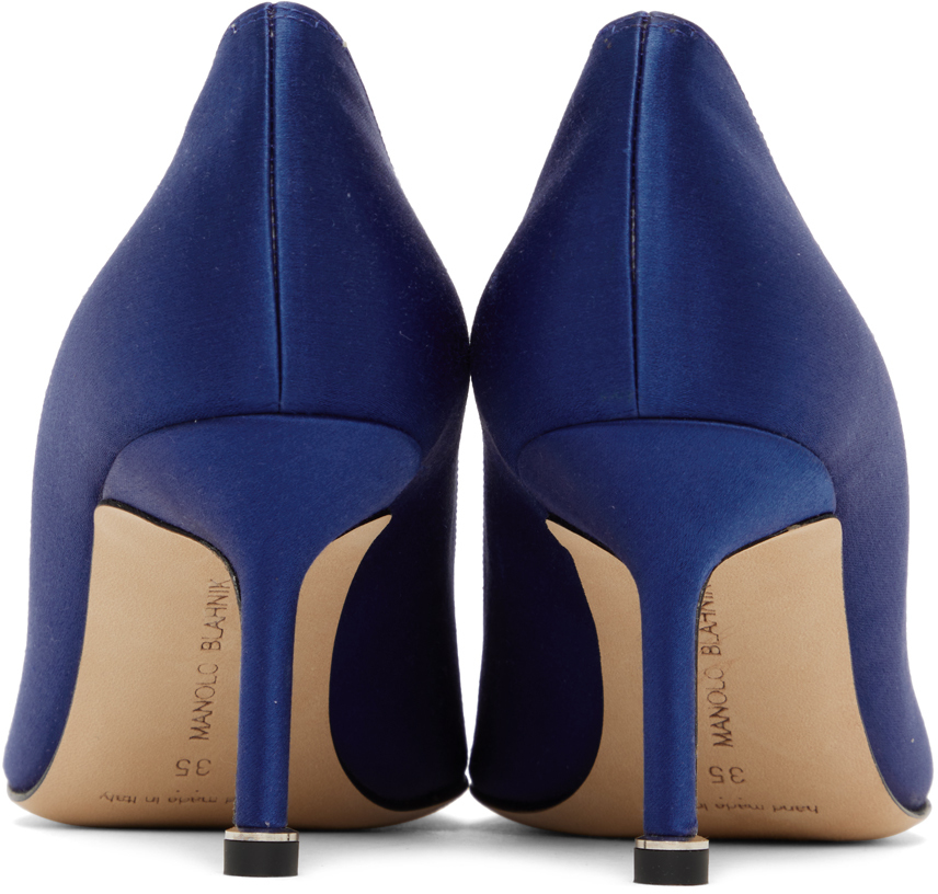 Shop Manolo Blahnik Blue Hangisi Heels