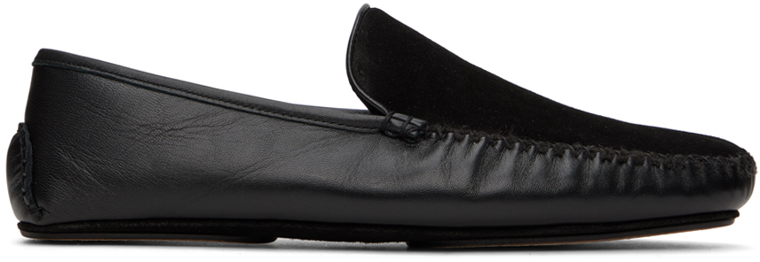 Black Leather Logo Mule Loafers Ssense Herren Schuhe Halbschuhe 