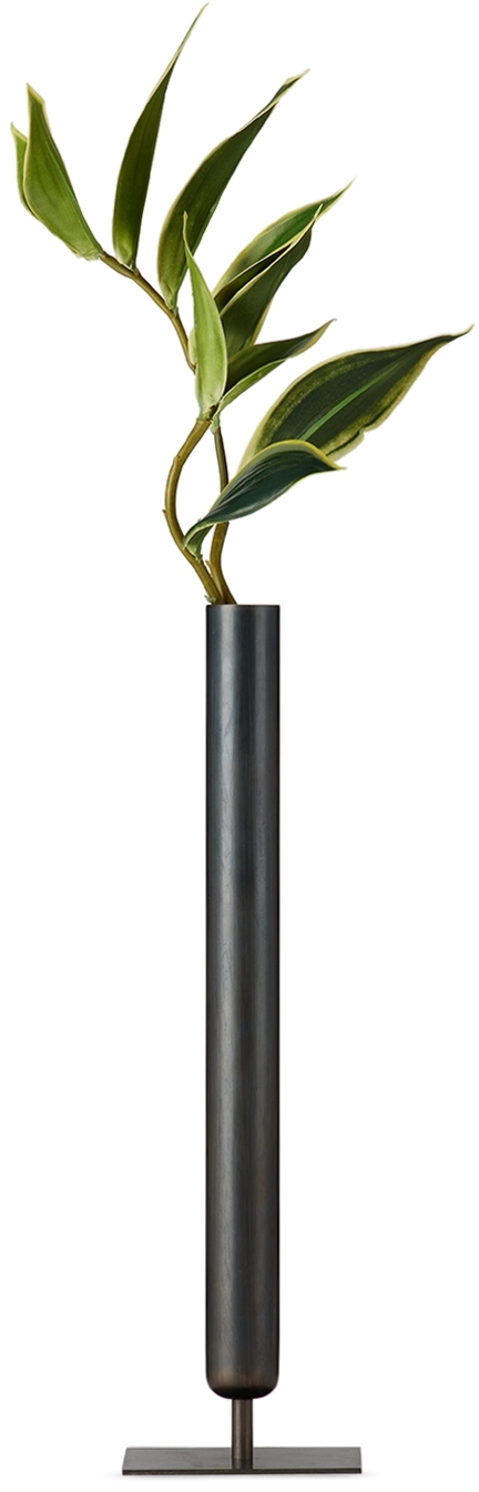 Menu Black Stance Vase In Bronzed Brass
