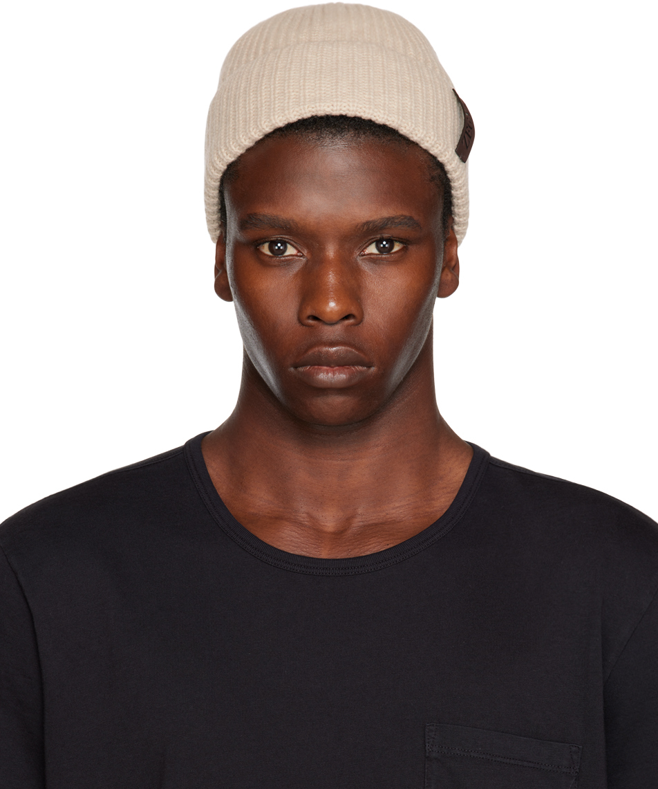 Beige Patch Beanie by ZEGNA on Sale