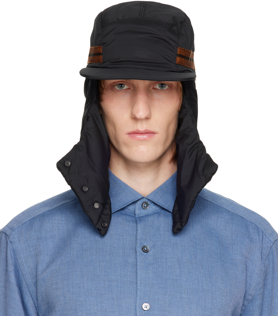 Black Neck Flap Cap