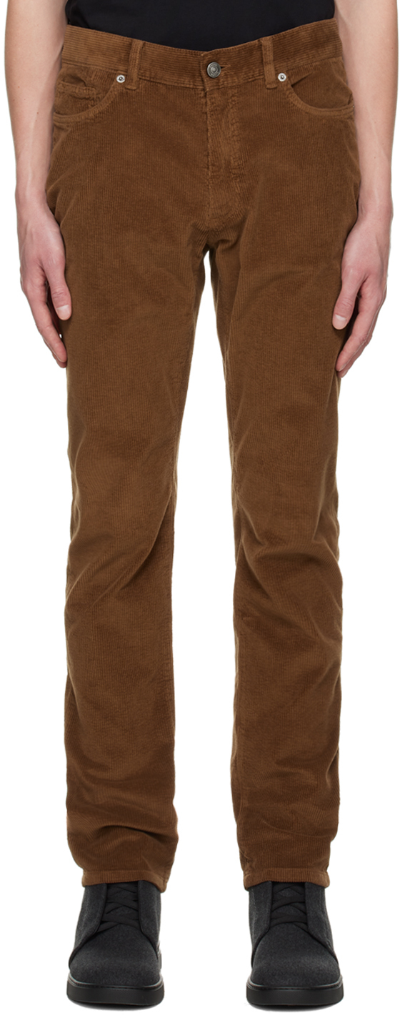 Brown Cashco City Trousers by ZEGNA on Sale