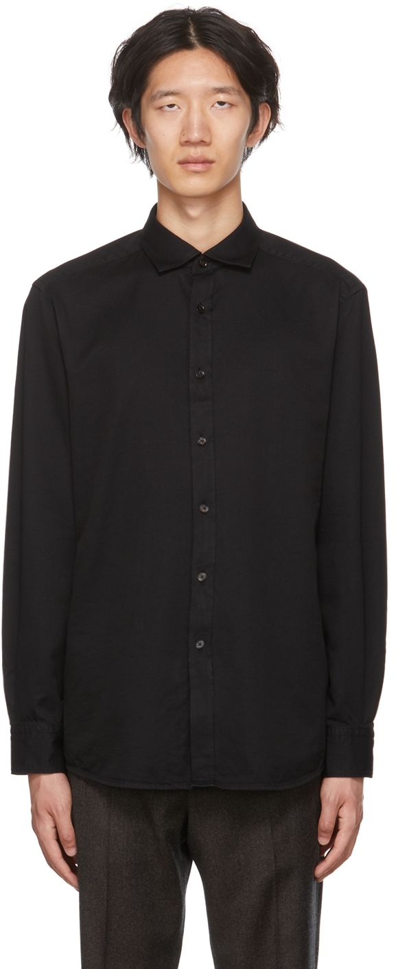 Black Leisure Fit Shirt by ZEGNA on Sale