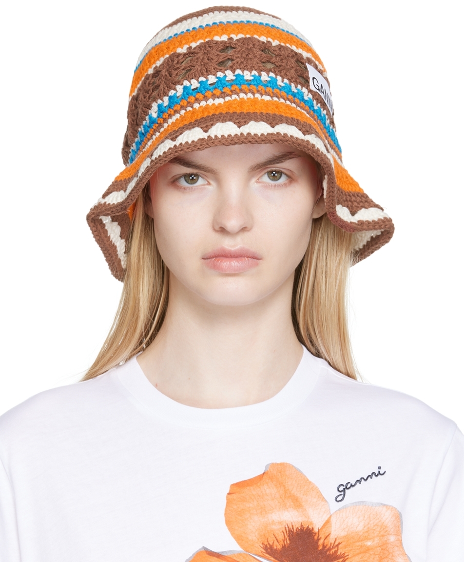 GANNI Multicolor Crochet Bucket Hat