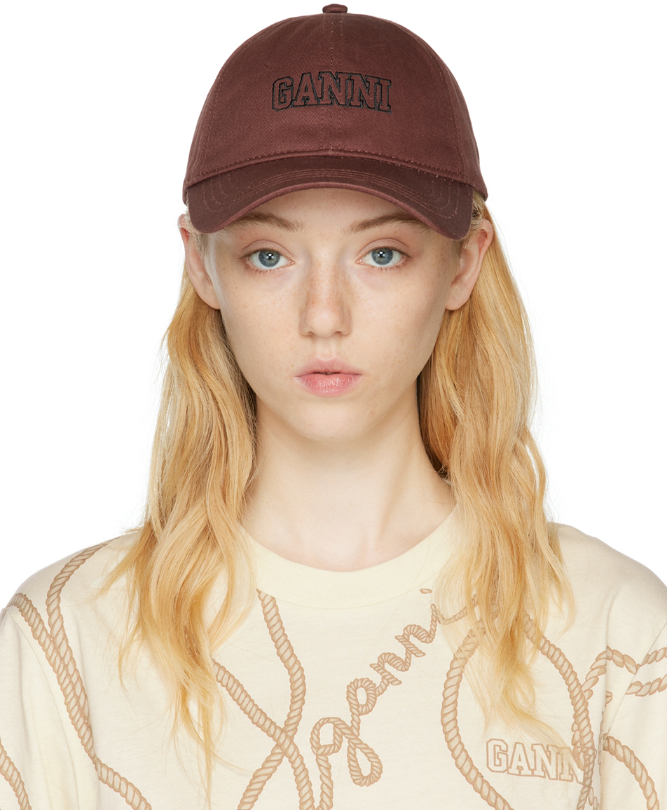 GANNI Brown Organic Cotton Software Cap | Smart Closet