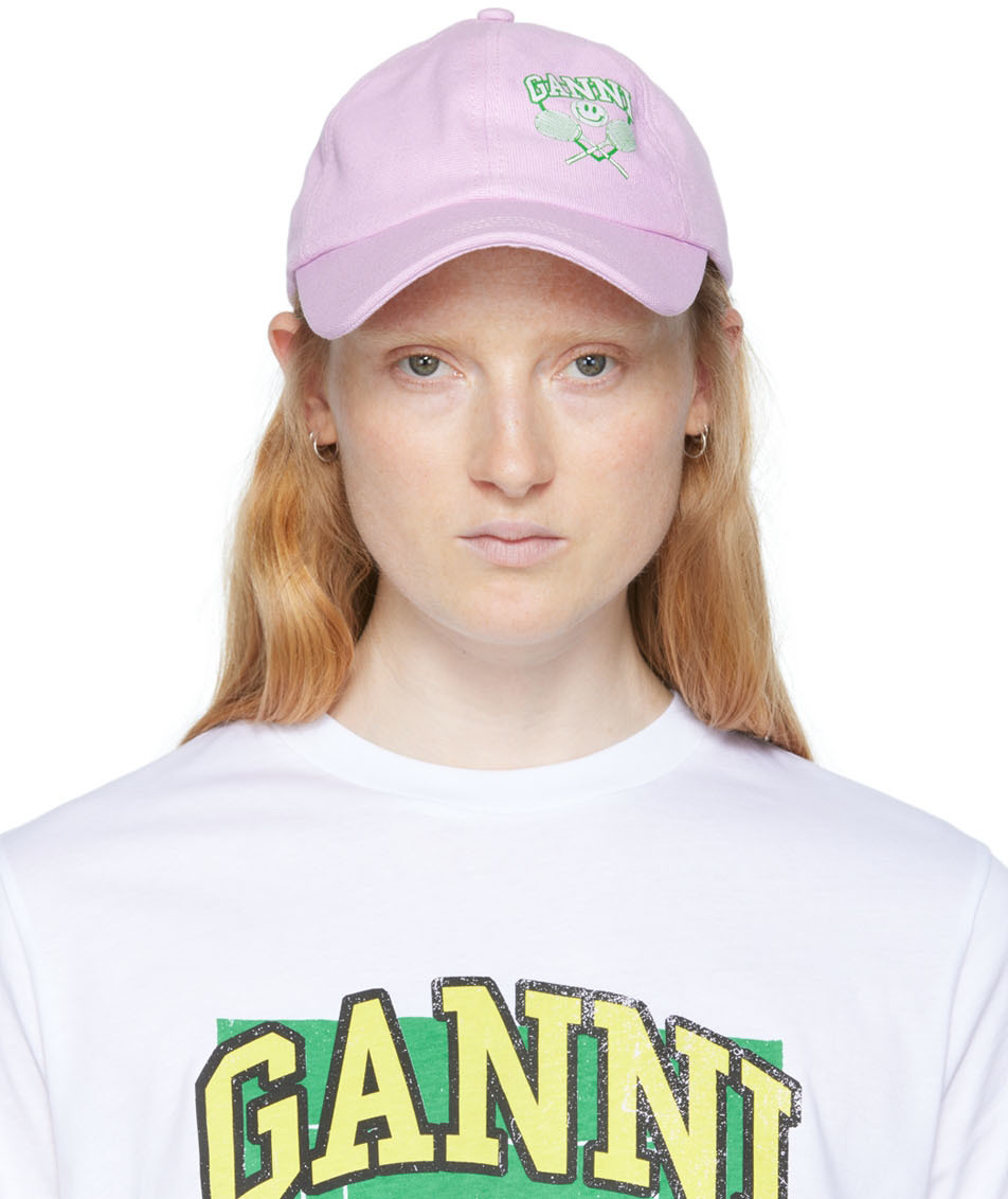 GANNI: SSENSE Canada Exclusive Pink Organic Cotton Cap | SSENSE