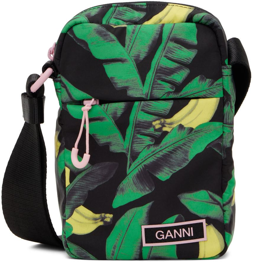GANNI Black & Green Recycled Tech Pouch