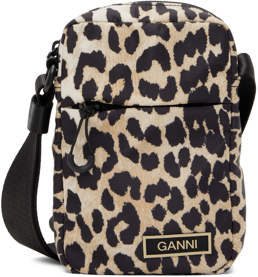GANNI Beige & Black Recycled Tech Pouch