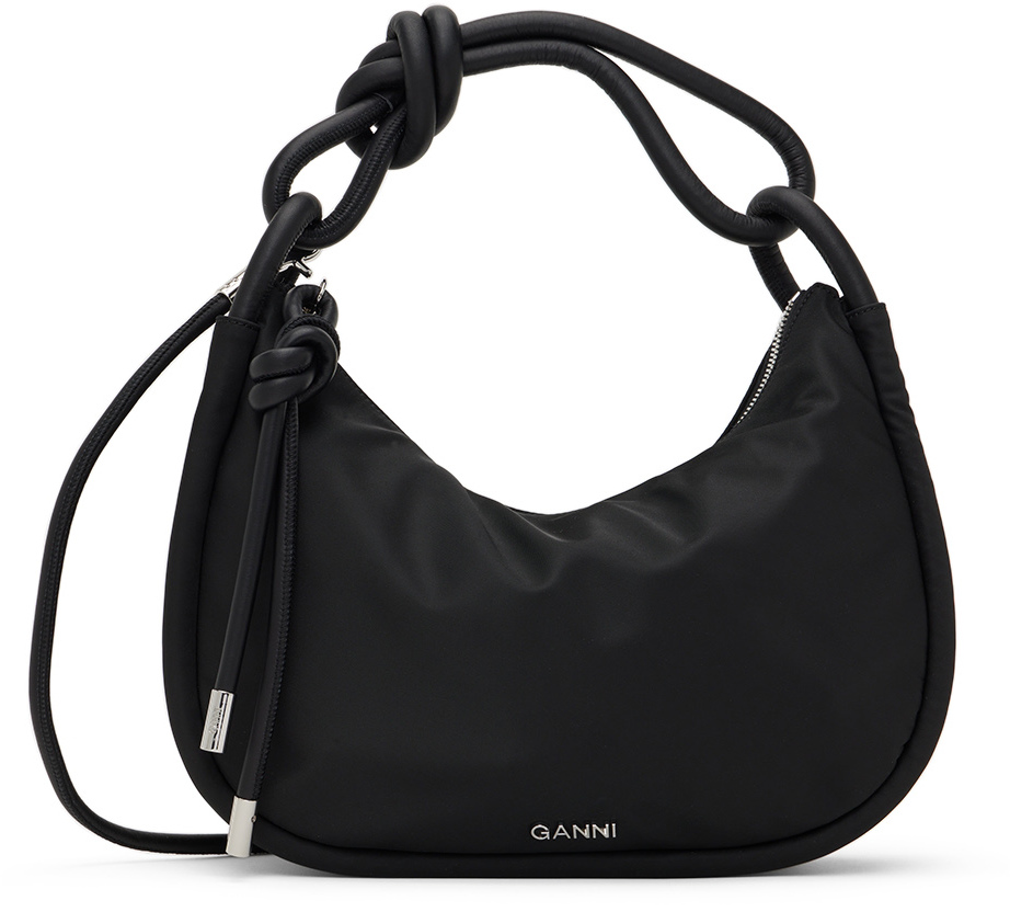GANNI: Black Medium Baguette Bag | SSENSE
