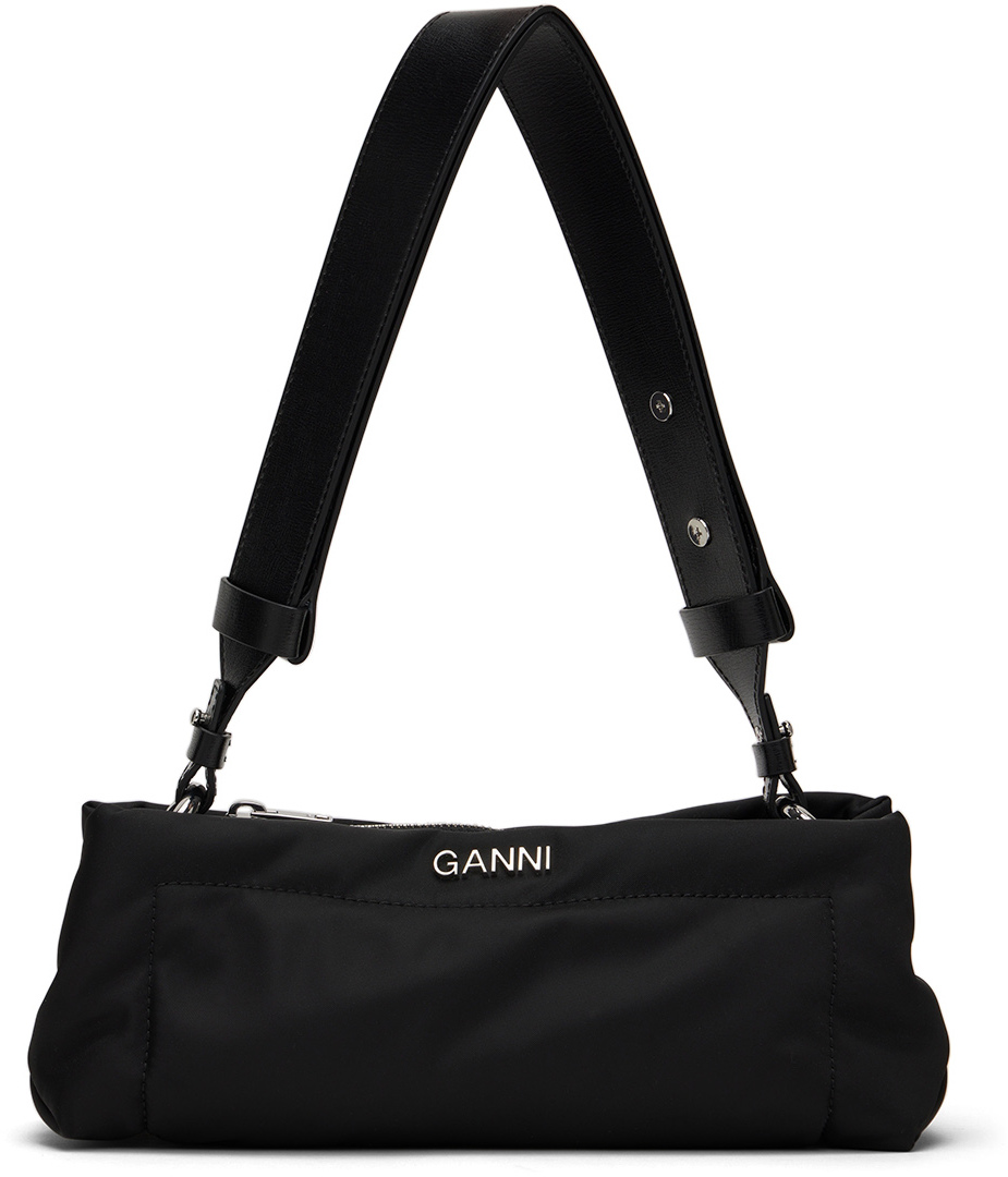 GANNI Black Mini Pillow Baguette Shoulder Bag