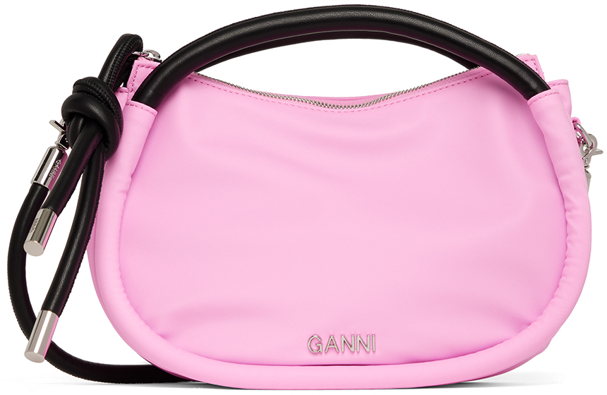 GANNI: ピンク ミニ ノットバッグ | SSENSE 日本