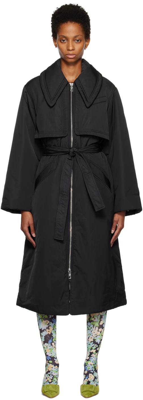 Black Shiny Puff Insulated Coat