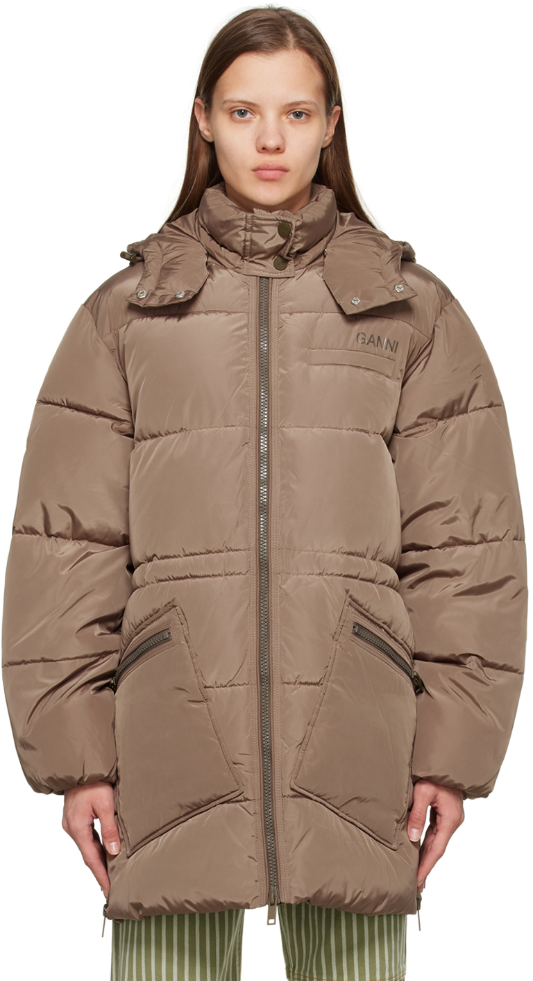 Brown Oversized Puffer Jacket