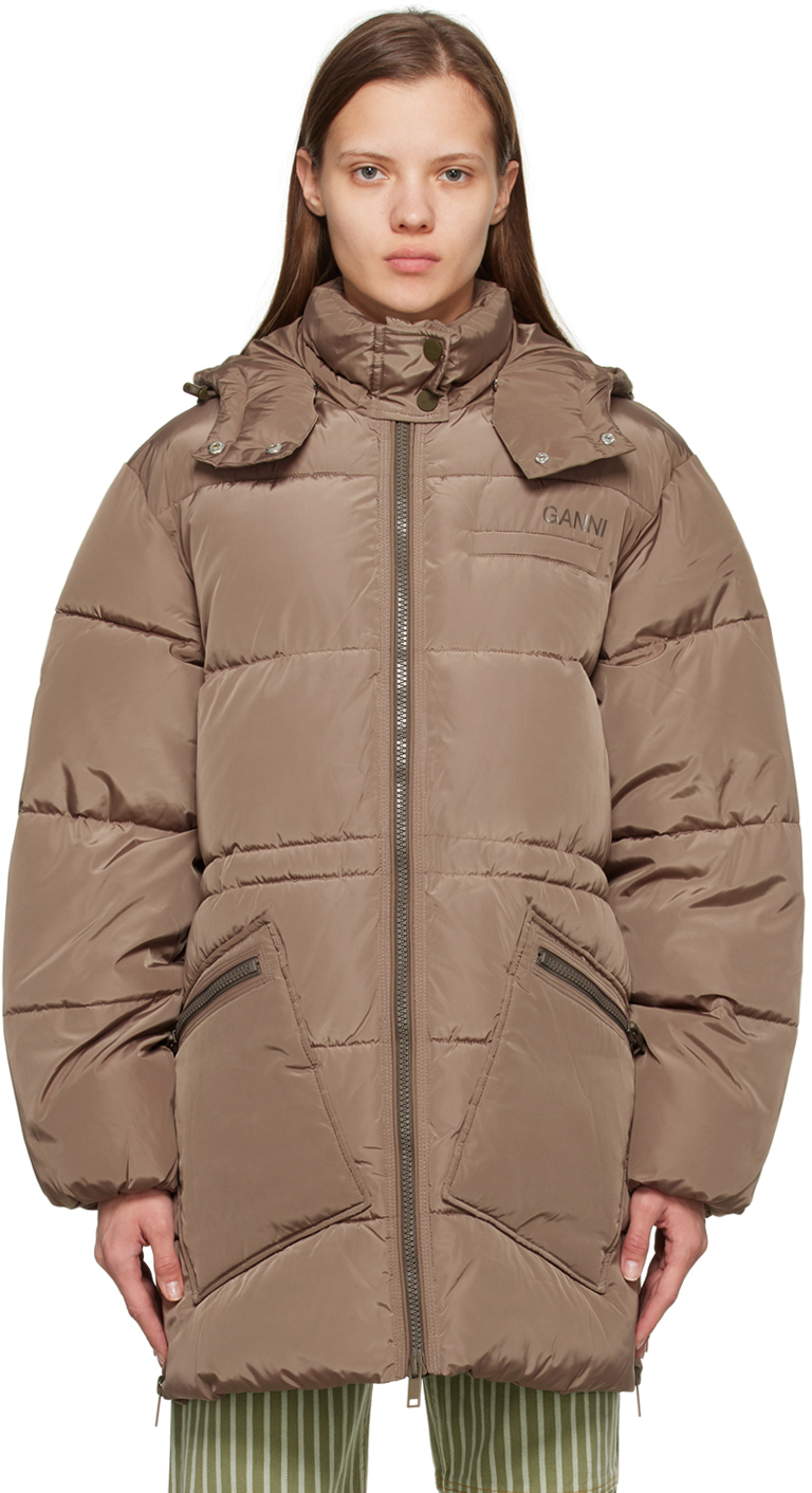 GANNI Oversized Zipped Puffer Jacket - Farfetch