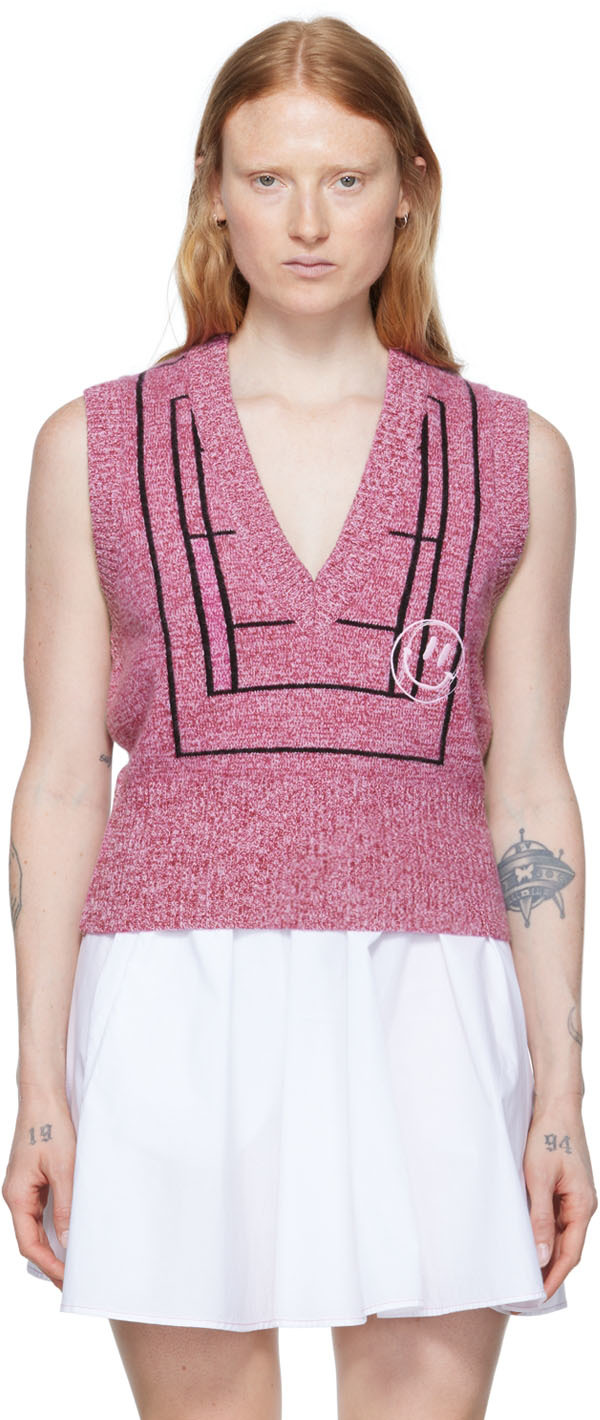 GANNI SSENSE Exclusive Pink Wool Vest