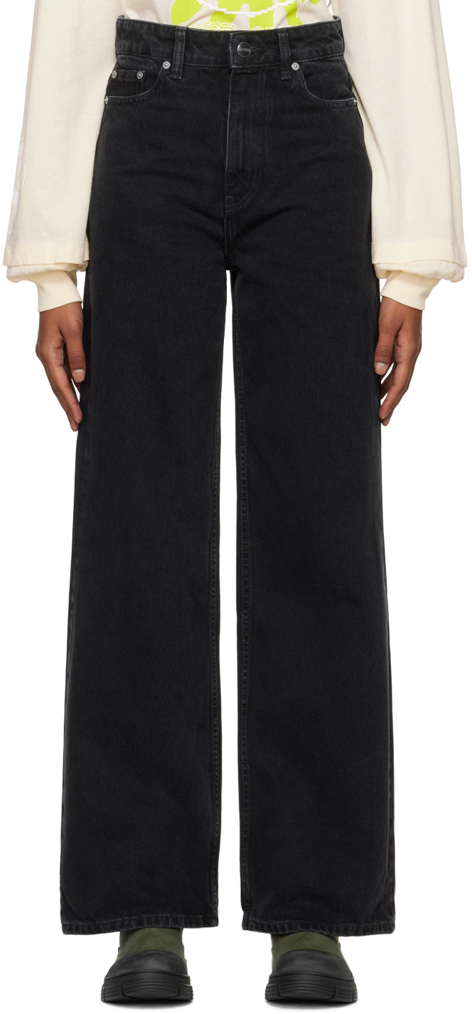 Ssense Donna Abbigliamento Pantaloni e jeans Pantaloni Pantaloni chinos Black High-Rise Straight Jeans 
