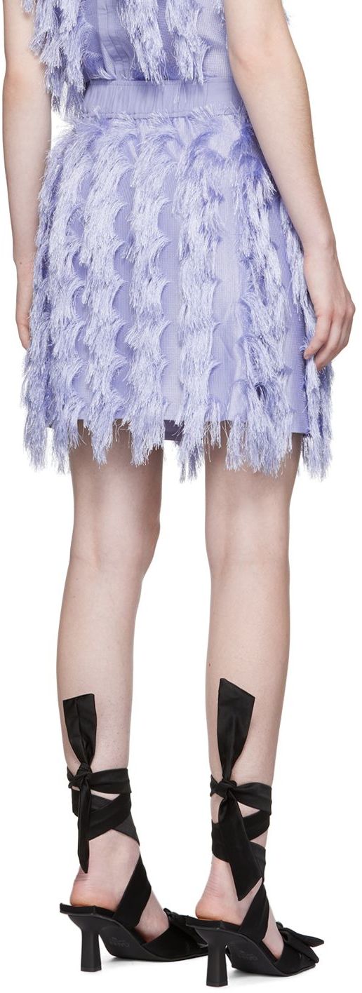 Ganni Purple Fringe Miniskirt In 544 Persian Violet