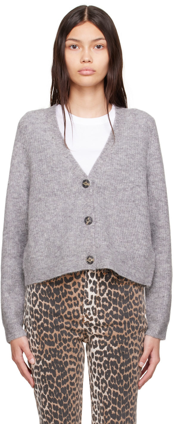 GANNI Gray Alpaca & Merino Wool Cardigan | Smart Closet