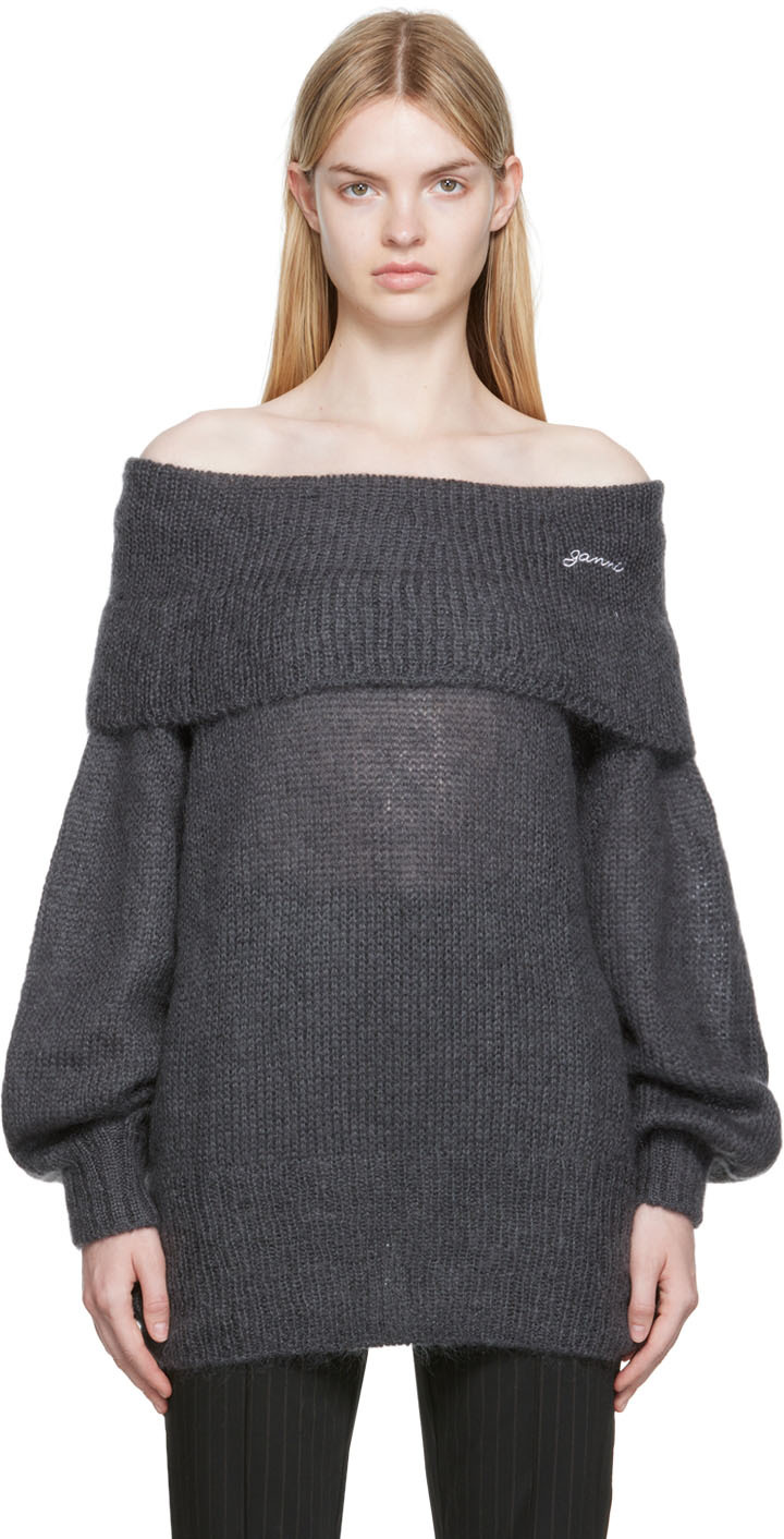 GANNI Black Mohair Sweater