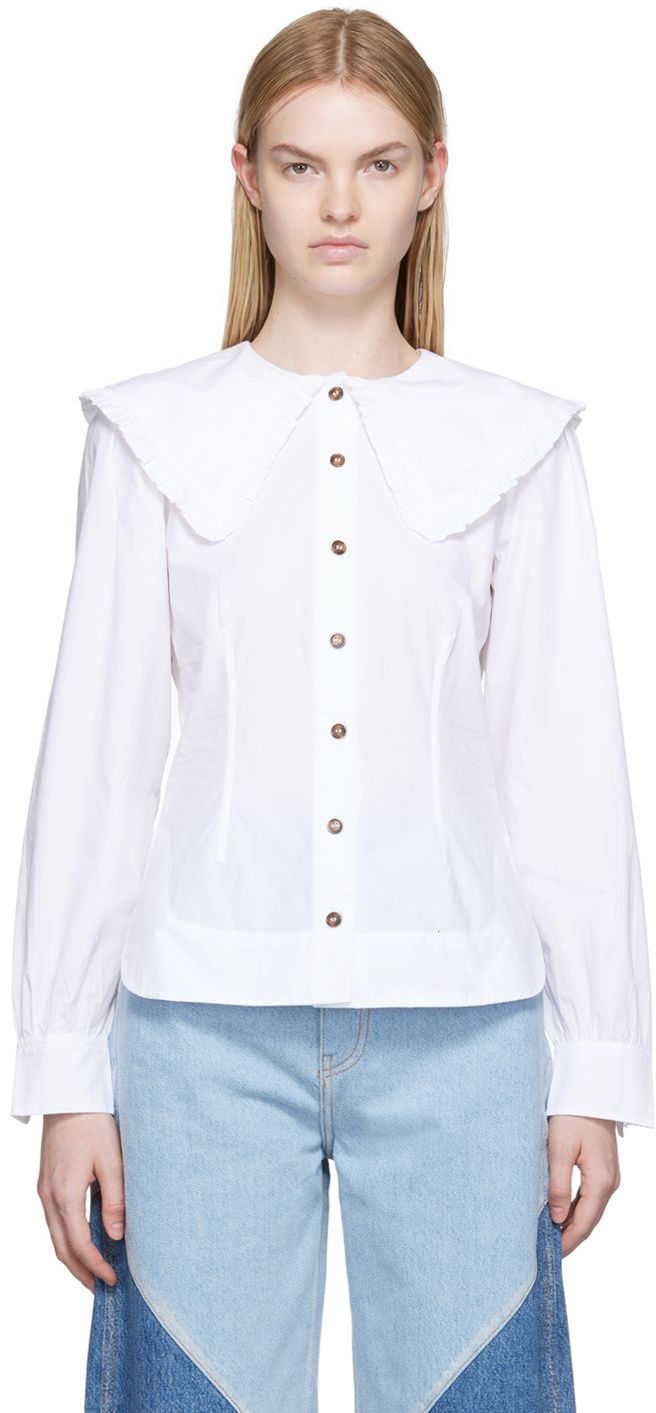 GANNI White Organic Cotton Shirt