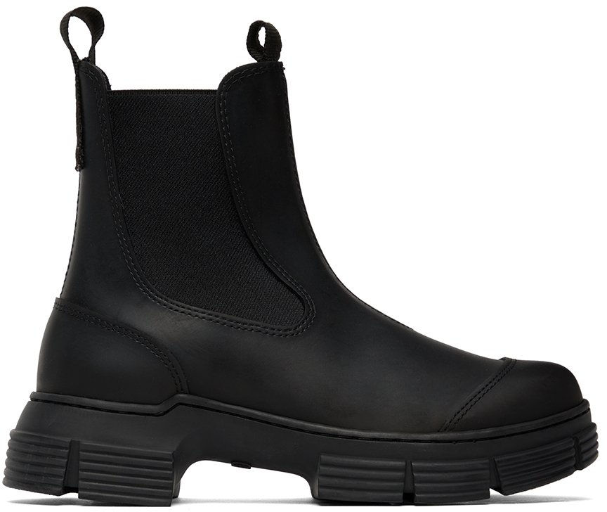 Black City Ankle Boots by GANNI on Sale