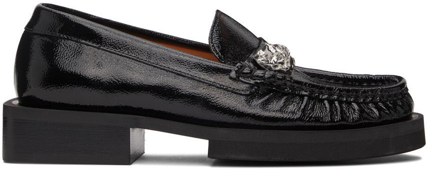 GANNI Black Embellished Loafers