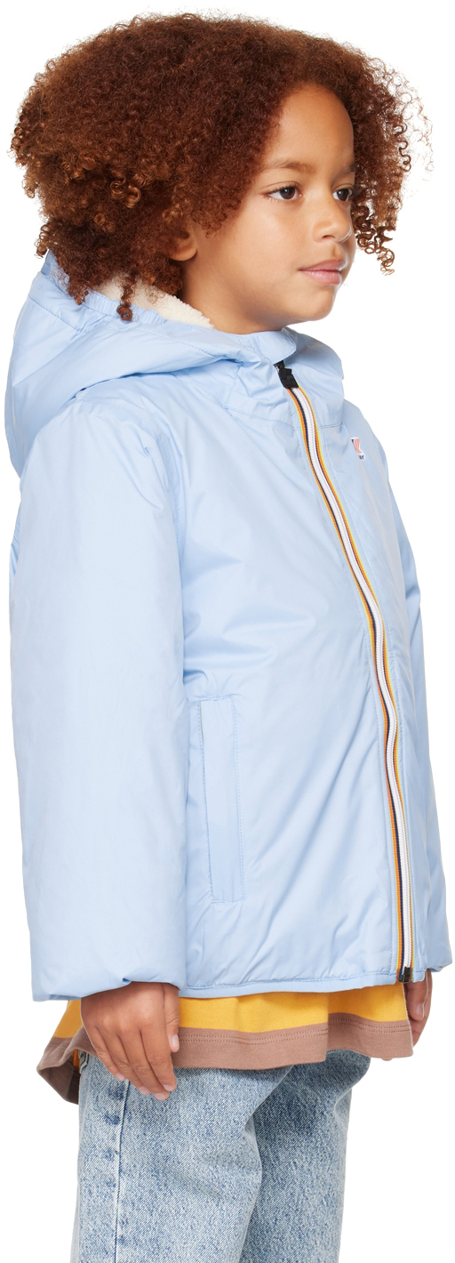 K-way Kids Blue 3.0 Claude Orsetto Packable Jacket In C0b Orsetto Ecru-02y