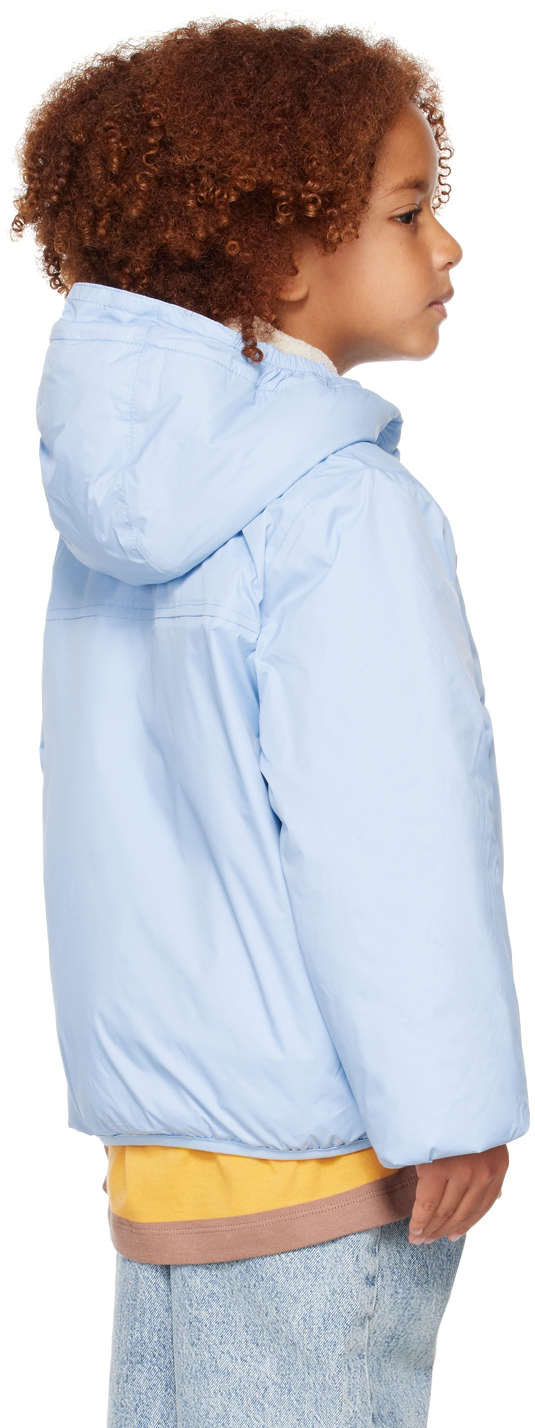 K-way Kids Blue 3.0 Claude Orsetto Packable Jacket In C0b Orsetto Ecru-02y
