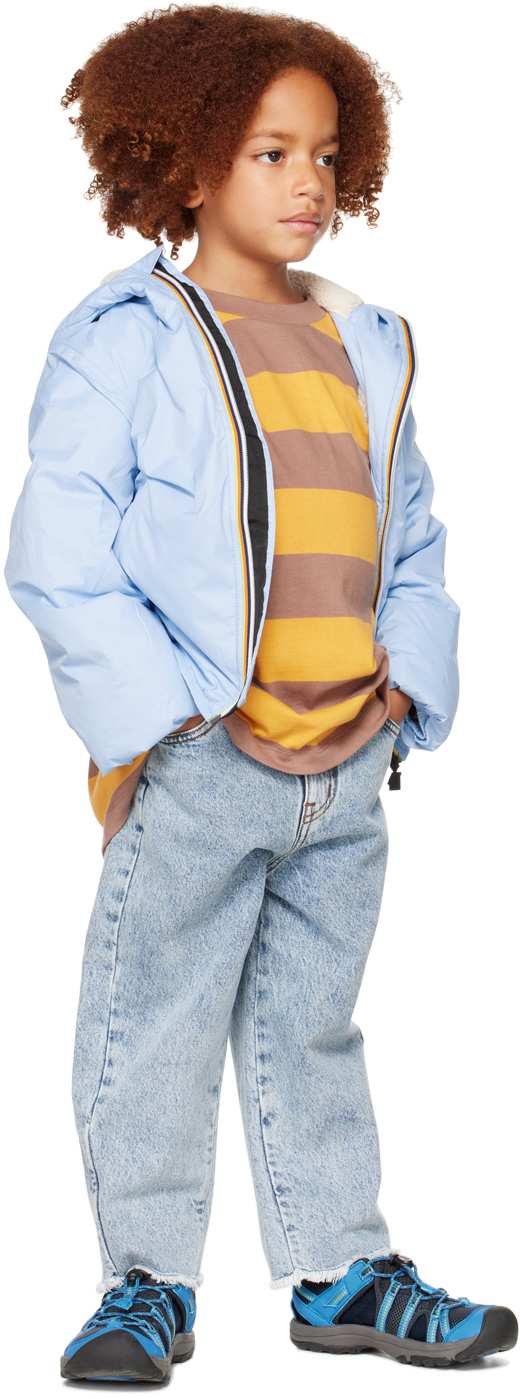 K-way Kids Blue 3.0 Claude Orsetto Packable Jacket In C0b Orsetto Ecru-02y